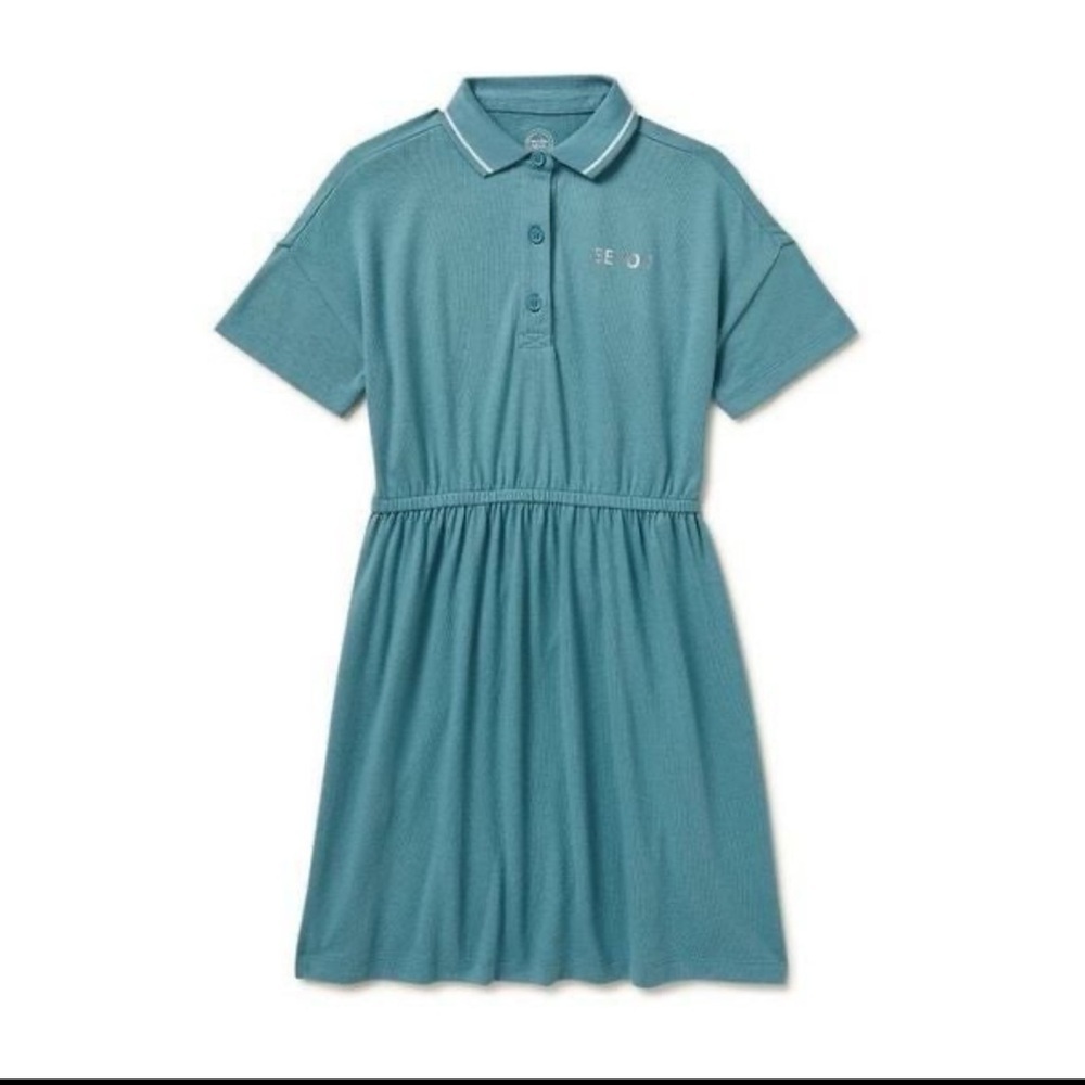 Wonder Nation Girls Vent Back Polo Dress, Size XL